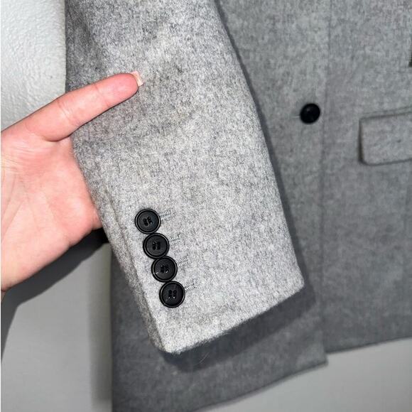 Veronica Beard Longline Car Coat Dickey Wool/Cashmere Blend Light Gray Size 0 - Picture 5 of 10